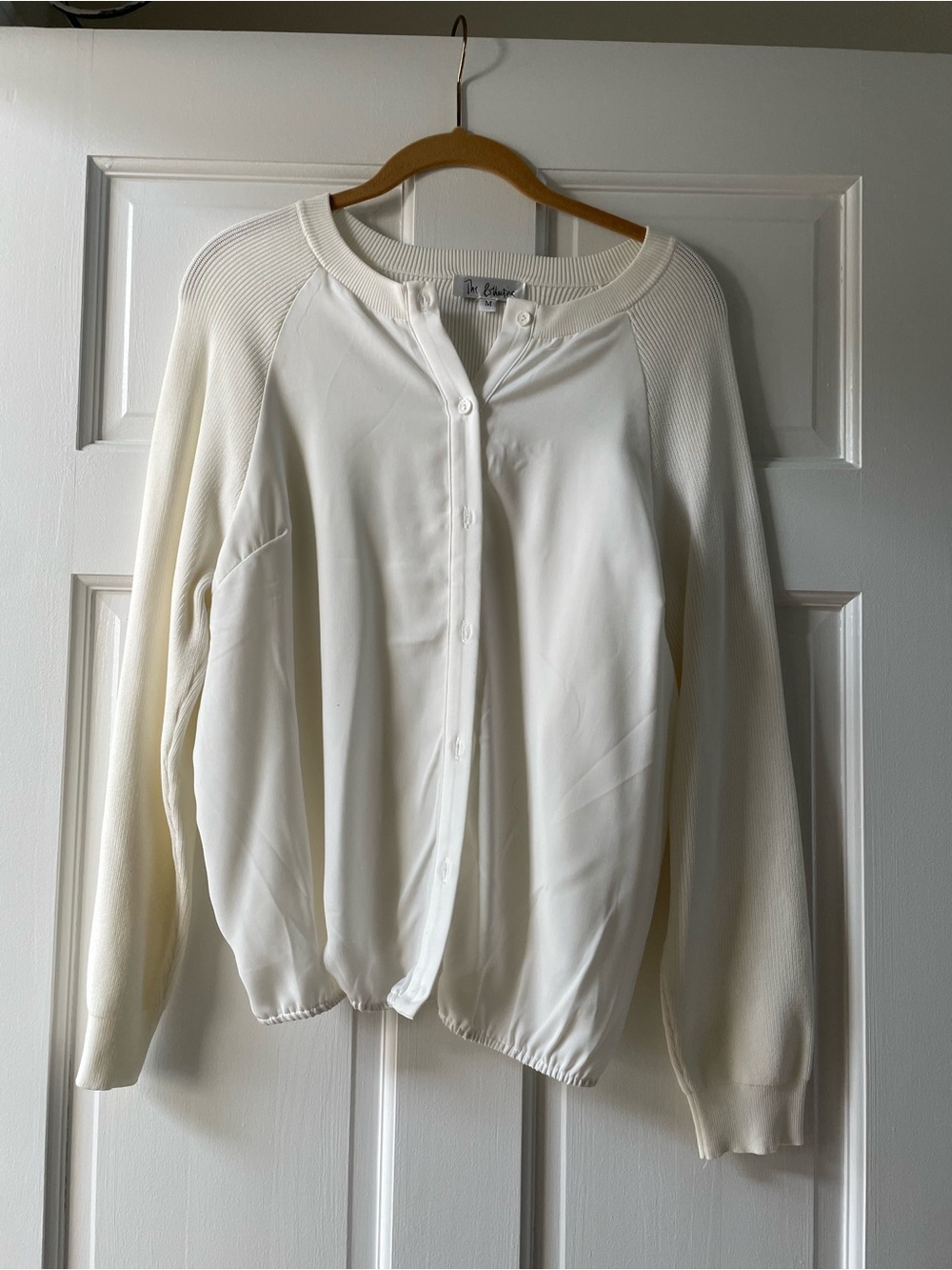 Ivory Button-Front Women's Sweater Cardigan
